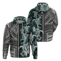 Polynesian Hoodie Turtle With Ethnic Motives and Floral Elements LT20 - Wonder Print Shop