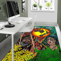 Australia Aboriginal Kangaroo Combine New Zealand Maori Kiwi Bird Area Rug LT2 - Wonder Print Shop