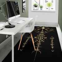 Viking Helm of Awe Gold Art Area Rug LT12 - Wonder Print Shop