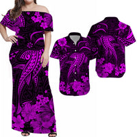 Hawaii Matching Hawaiian Shirt And Dress Polynesia Purple Shark LT13 - Wonder Print Shop