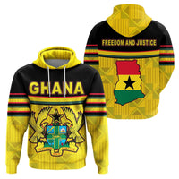 African Hoodie Ghana Map Kente Coat Of Arms Pullover - Wonder Print Shop