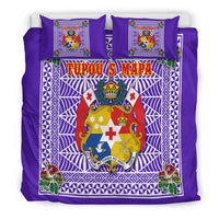 (Tupou S Mapa) Tonga Pattern with Coat of Arms Bedding Set LT4 - Wonder Print Shop