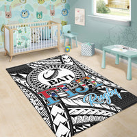 Fiji Rugby Bati Tapa Pattern Area Rug LT2 - Wonder Print Shop