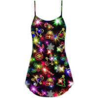 christmas-with-tree-and-gift-cookies-gingerbread-man-neon-style-cami-dress