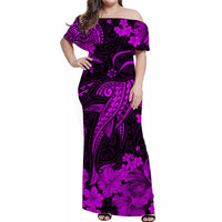Hawaii Matching Hawaiian Shirt And Dress Polynesia Purple Shark LT13 - Wonder Print Shop