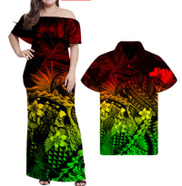 Polynesian Hawaiian With Turrtle Matching Hawaiian Shirt And Dress No.4 LT6 - Wonder Print Shop