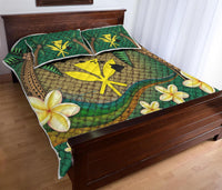Kanaka Maoli Hawaiian Quilt Bed Set - Lauhala Tropical Plumeria Coconut Tree Polynesian LT4 - Wonder Print Shop