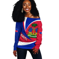 Haiti Off Shoulder Sweater Style Color Flag LT13 - Wonder Print Shop