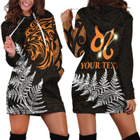 (Custom Personalised) Leo Zodiac Style Maori Hoodie Dress Orange Lion LT13 - Wonder Print Shop
