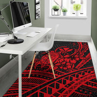 Hawaii Turtle With Hibiscus Tribal Red Area Rug LT12 - Wonder Print Shop