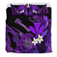 Hawaii Turtle With Plumeria Leaf Purple Bedding Set - LT12 - Wonder Print Shop