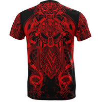 Viking Fenrir and Tyr Tattoo T Shirt Red Version RLT12 - Wonder Print Shop
