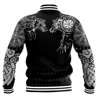Viking Baseball Jacket Raven and Wolf Special Tattoo RLT12 - Wonder Print Shop