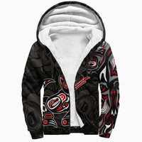 Canada Haida Wolf Sherpa Hoodie - Wonder Print Shop