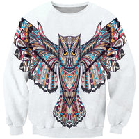 White Owl Native American 3D Sweatshirt LT10 - Wonder Print Shop