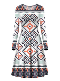 native-american-purple-design-long-sleeve-dress