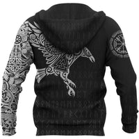 Viking The Raven Of Odin Tattoo Zip Hoodie RLT12 - Wonder Print Shop
