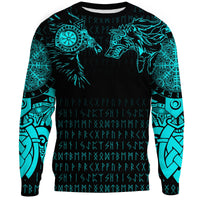 Viking Sweatshirt - Raven and Wolf Special Tattoo RLT12 - Wonder Print Shop