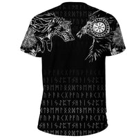 Viking T Shirt Raven and Wolf Special Tattoo RLT12 - Wonder Print Shop