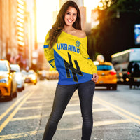 Ukraine Off Shoulder Sweater Style Flag Come on LT13 - Wonder Print Shop