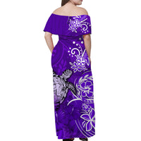 custom-personalised-hawaii-off-shoulder-long-dress-polynesia-purple-sea-turtle-honu-and-hibiscus