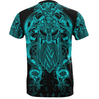 Viking Fenrir and Tyr Tattoo T Shirt Blue Version RLT12 - Wonder Print Shop