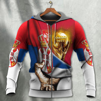 Football 2022 Serbia Hoodie Will Be The Champion Flag Vintage - Wonder Print Shop