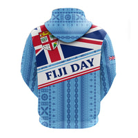 Fiji Day Zip Up Hoodie Tapa Pattern With Flag LT12 - Wonder Print Shop