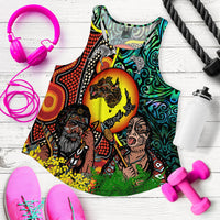 Australia Aboriginal Kangaroo Combine New Zealand Maori Kiwi Bird Women Tank Top LT2 - Wonder Print Shop