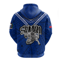 Samoa Zip Hoodie Samoan Warrior Pride LT12 - Wonder Print Shop