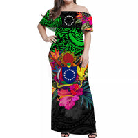 cook-islands-off-shoulder-long-dress-alluring-polynesia-and-tropical-flowers