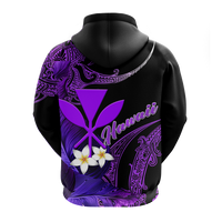 Hawaii Turtle With Plumeria Leaf Purple Hoodie LT12 - Wonder Print Shop