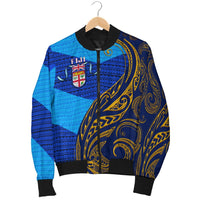 Fiji Bomber Jacket - Flag's Color With Gold Polynesian Pattern LT20 - Wonder Print Shop
