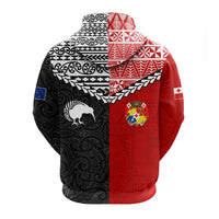 Tonga Combine New Zealand Maori Aotearoa Heritage Zip Hoodie LT12 - Wonder Print Shop