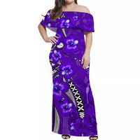 Personalised Hawaii Matching Hawaiian Shirt And Dress Polynesia Purple Hibiscus and Map Mystical LT13 - Wonder Print Shop