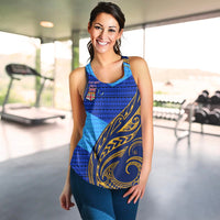 Fiji Women's Racerback Tank - Flag's Color With Gold Polynesian Pattern LT20 - Wonder Print Shop