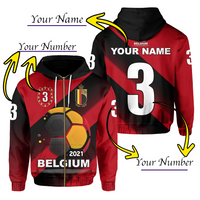 Custom Belgium Zip Up Hoodie Football 2021 LT20 - Wonder Print Shop