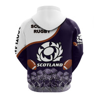 Scotland Rugby Union Hoodie Thistle Flower Purple Original LT20 - Wonder Print Shop