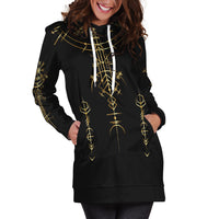 Viking Helm of Awe Gold Art Hoodie Dress LT12 - Wonder Print Shop