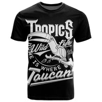 Belize Taucan Style T Shirt Ver2 Black LT20 - Wonder Print Shop