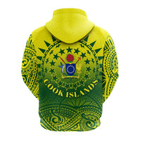 Cook Islands Zip Hoodie Polynesian Tattoo Sunshine LT4 - Wonder Print Shop