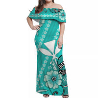 hawaii-off-shoulder-long-dress-kakau-tribal-turquoise-batik-floral-ver01