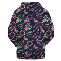 Pattern Purple Dreamcatcher Native American All Over Hoodie LT10 - Wonder Print Shop
