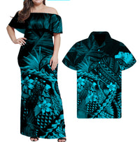 Polynesian Hawaiian With Turrtle Matching Hawaiian Shirt And Dress No.5 LT6 - Wonder Print Shop