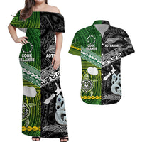 New Zealand and Cook Islands Matching Hawaiian Shirt And Dress Together Black LT8 - Wonder Print Shop