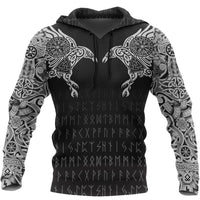 Viking Hoodie The Raven Of Odin Tattoo RLT12 - Wonder Print Shop