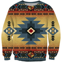Blue Diamond Triangles Native American 3D Sweatshirt LT10 - Wonder Print Shop