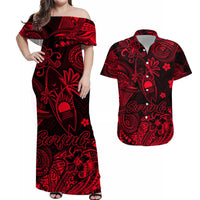 Hawaii Surfing Polynesian Matching Hawaiian Outfits For Couples Unique Style - Red LT8 - Wonder Print Shop