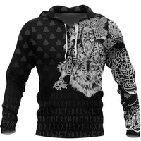 Viking Hoodie Old Norse Odin Tattoo RLT12 - Wonder Print Shop