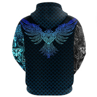 Viking Hoodie Ravens Of Midgard Blue RLT12 - Wonder Print Shop